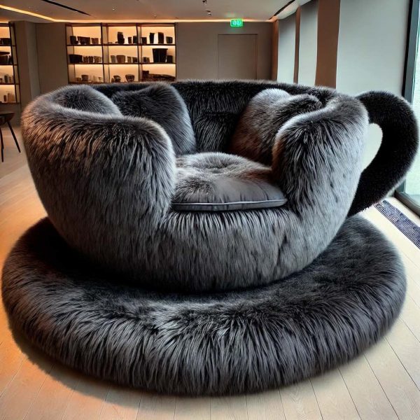 Giant Fur Teacup Lounger: The Ultimate Blend of Comfort and Style