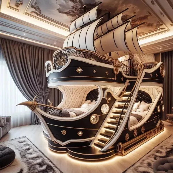 Pirate Ship-Shaped Bunk Bed: The Ultimate Adventure for Kids