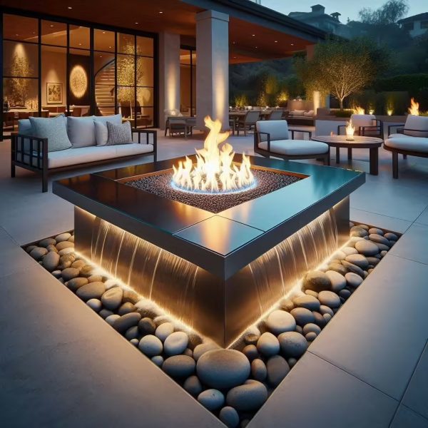 Types of Waterfall-Shaped Fire Pit Tables