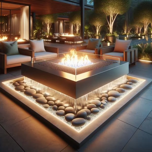 Transform Your Outdoor Space with Waterfall-Shaped Fire Pit Tables