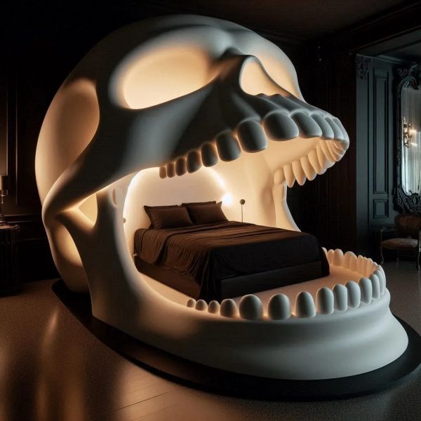 The Giant Skull Bed: A Bold and Unique Statement for Your Bedroom