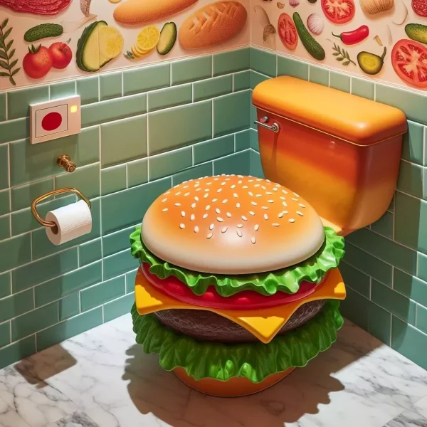 The Whimsical Charm of the Hamburger-Shaped Toilet: A Unique Addition to Modern Bathrooms